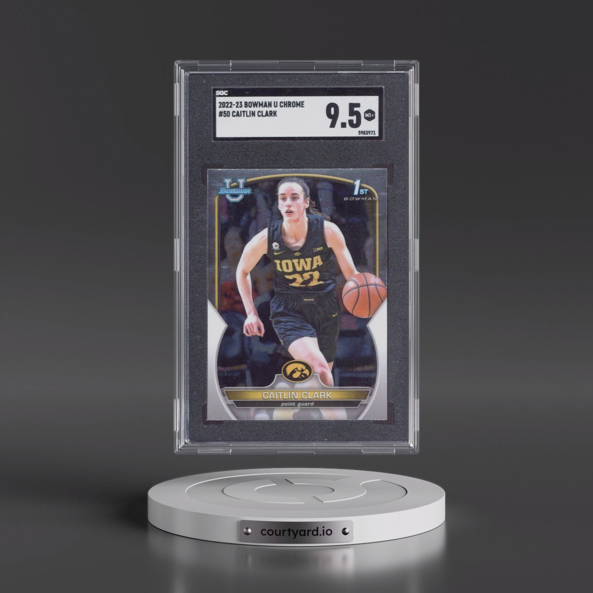 2022 Bowman University Chrome #50 Caitlin Clark (SGC 9.5 MINT+)
