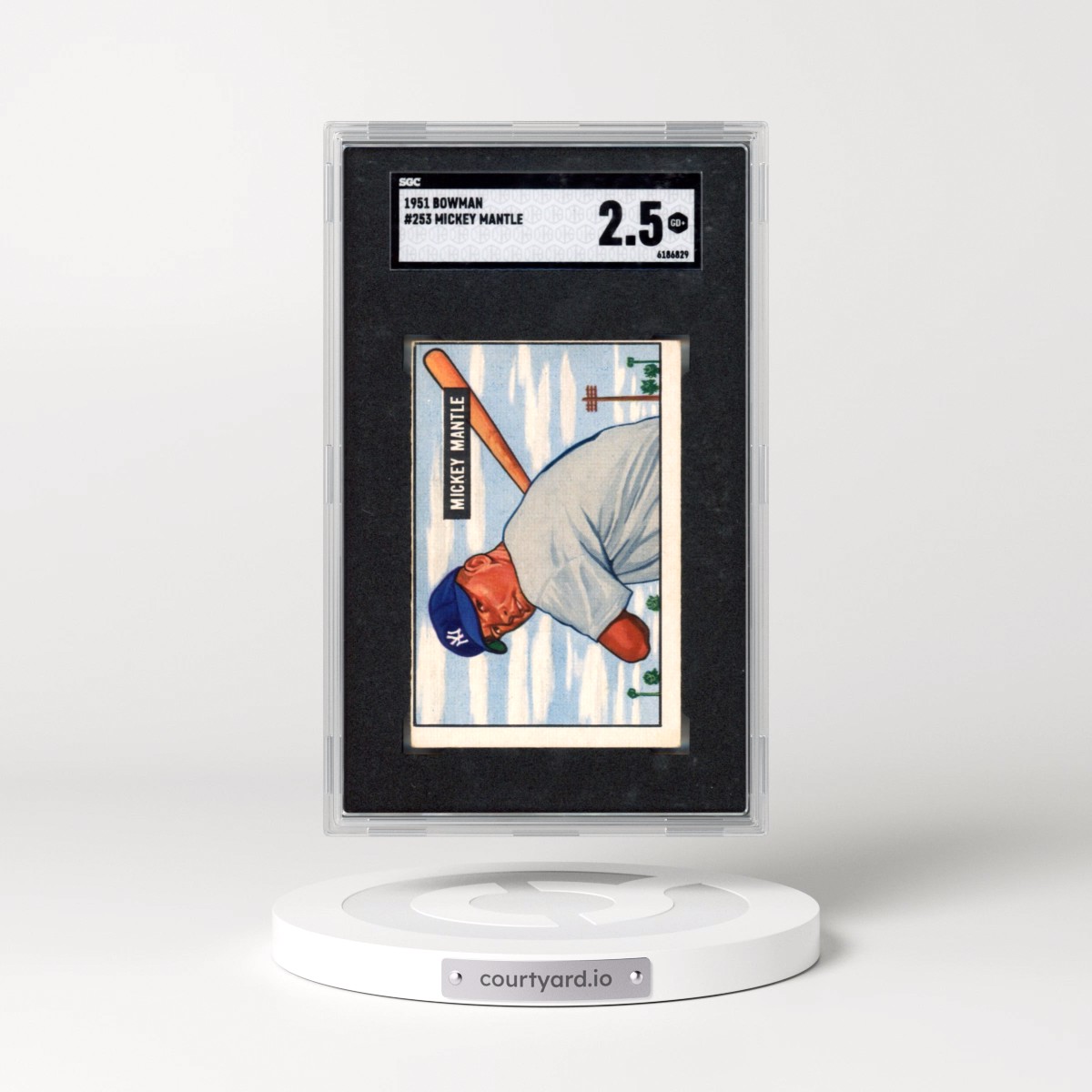 1951 Bowman #253 Mickey Mantle (SGC 2.5 GOOD+)