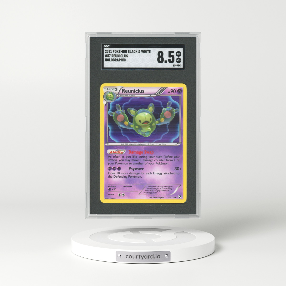 2011 Black & White #57 Reuniclus - Holo (SGC 8.5 NM-MT+)