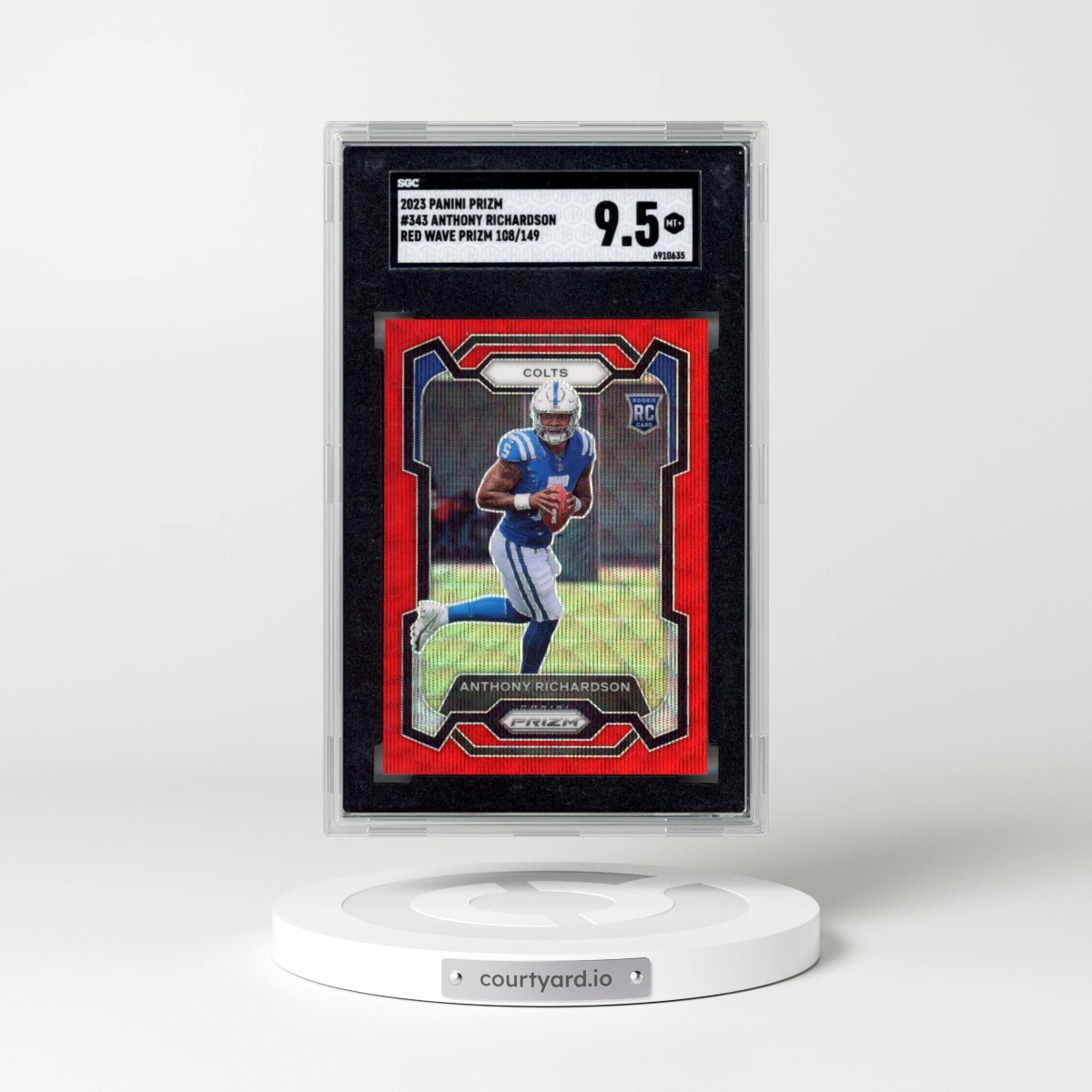 2023 Panini Prizm #343 Anthony Richardson - Red Wave Prizm (SGC 9.5 MINT+)