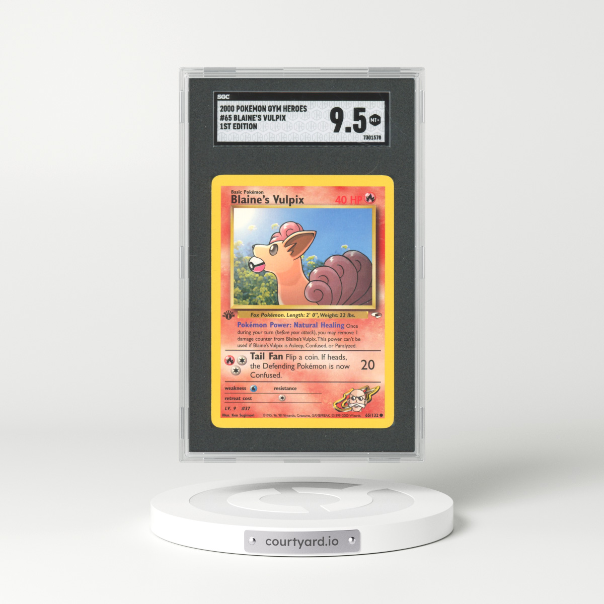 2000 Gym Heroes #65 Blaine's Vulpix - 1st Edition (SGC 9.5 MINT+)