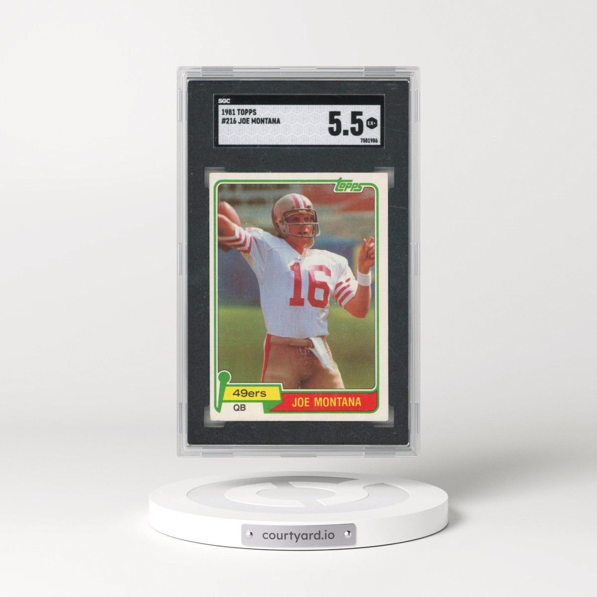 1981 Topps #216 Joe Montana (SGC 5.5 EX+)
