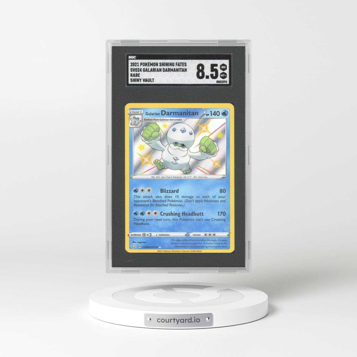2021 Shining Fates #SV24 Galarian Darmanitan - Holo (SGC 8.5 NM-MT+)
