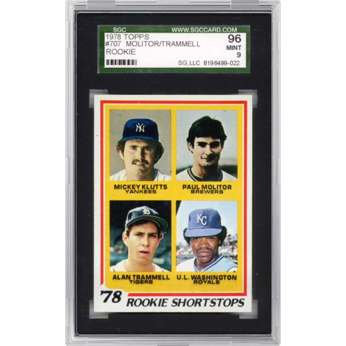1978 Topps #707 Molitor/Trammell, SGC 9