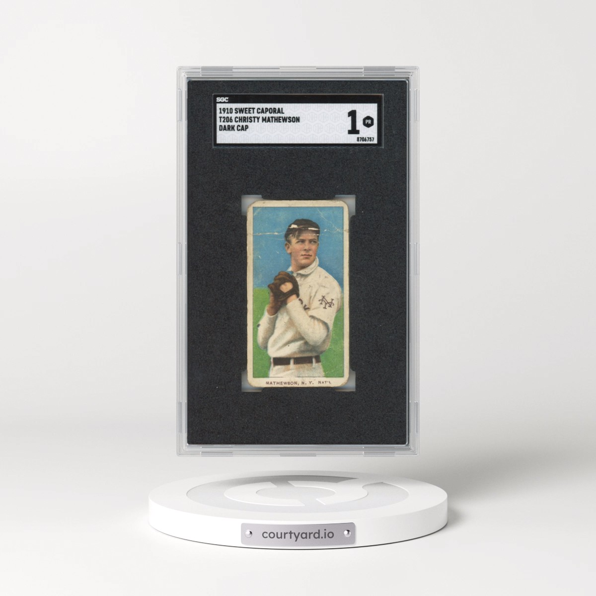 1910 Sweet Caporal (T206) Mathewson, Christy - Dark Cap (SGC 1 PR)