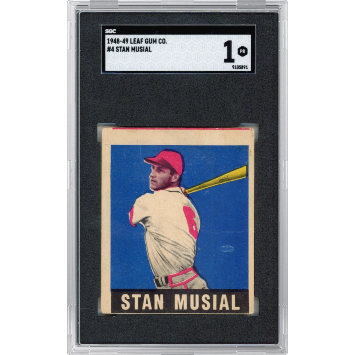 1948 Leaf Gum Co. #4 Stan Musial (SGC 1 PR)