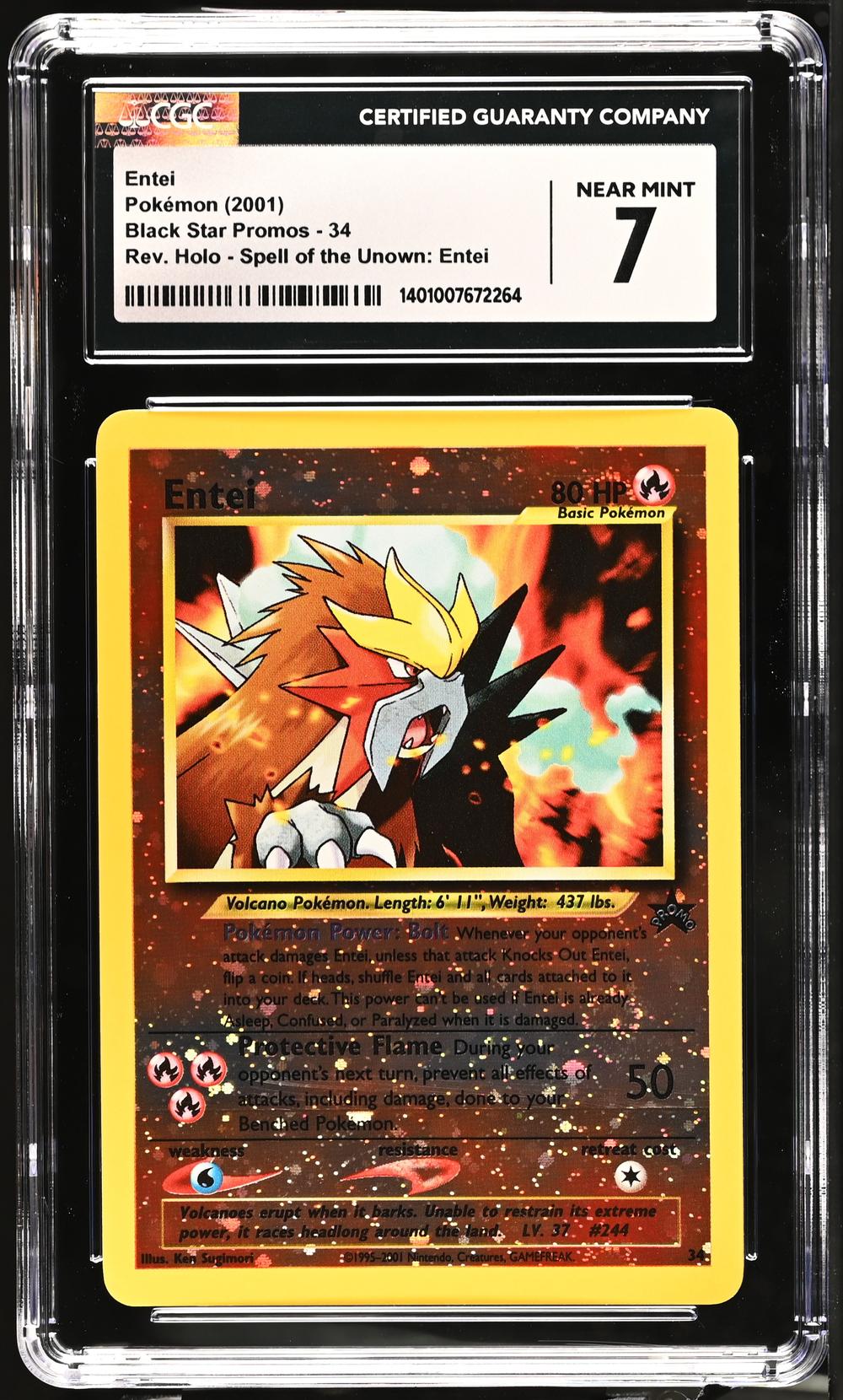 entei pokemon card 1995 - (34) - Wizards Black Star Promos RARE, HALO 1995, 2001 Entei