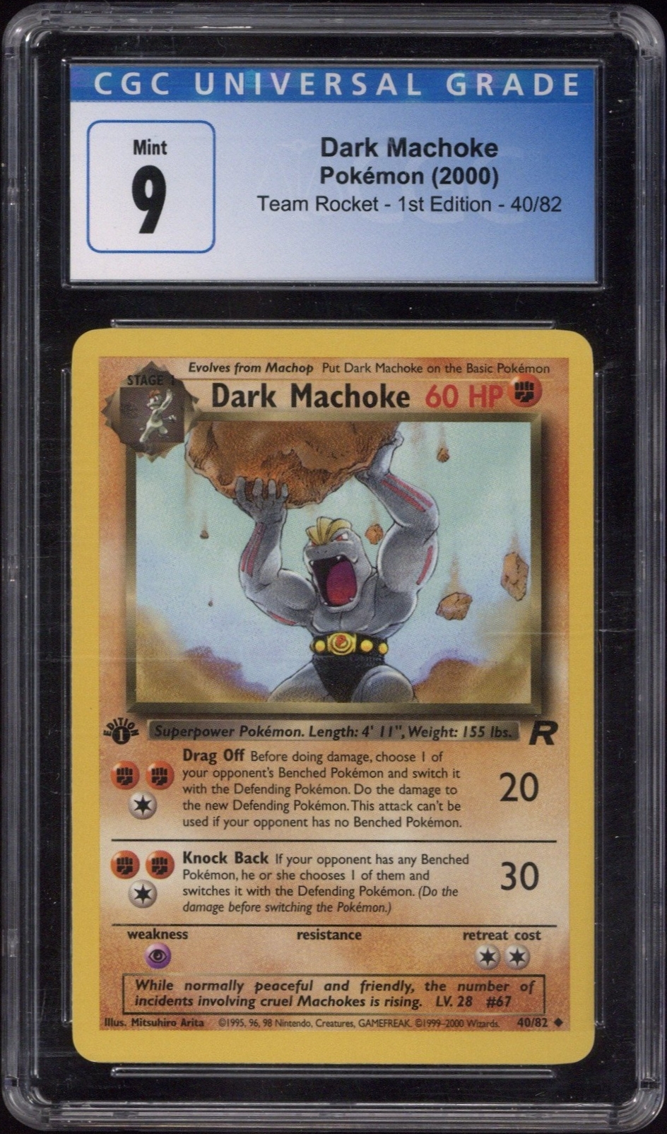 dark machoke pokemon card Pokemon TCG Team Rocket 1st edition Dark Machoke 40/82 pokemon card LP