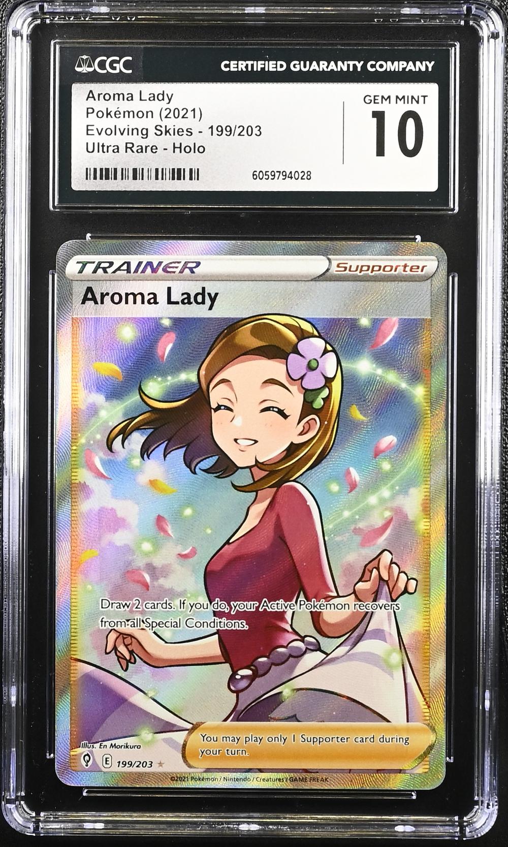 aroma lady pokemon card 221/203 / Secret Rare Card Type / HP / Stage Pokemon Card Aroma Lady, Toys