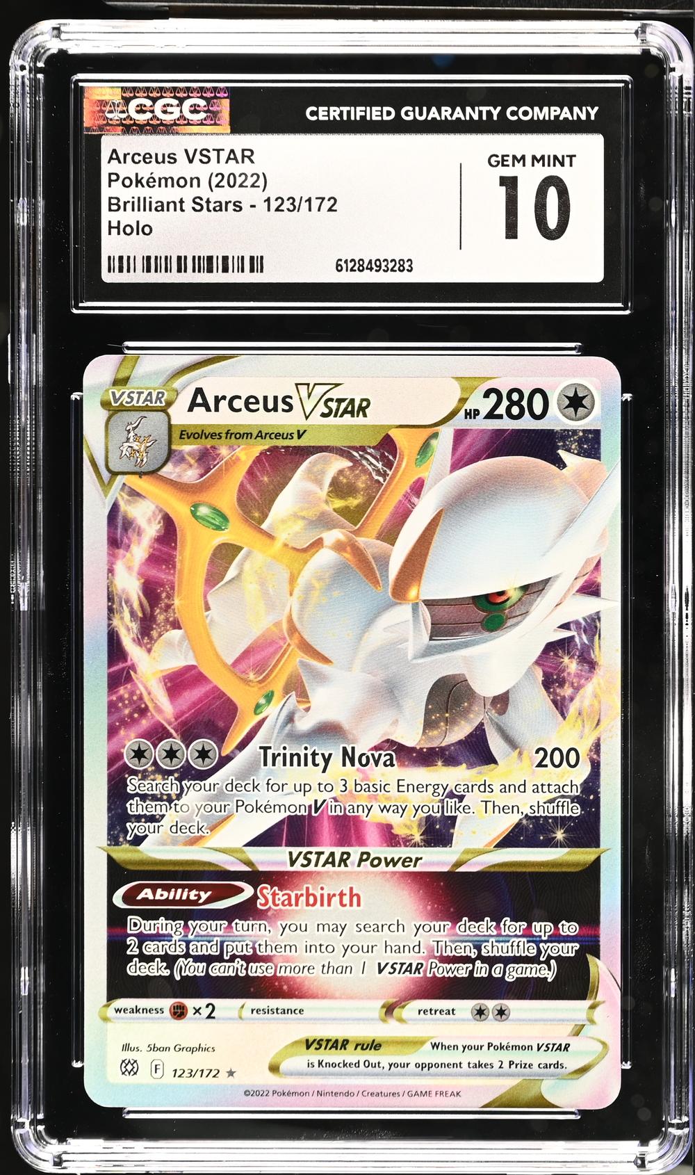 pokemon tcg brilliant stars 123 172 arceus vstar card CGC (8.5) #184/172 you may search your deck for up to 2 cards and put them into your hand Brilliant Stars 176/172 Arceus VSTAR