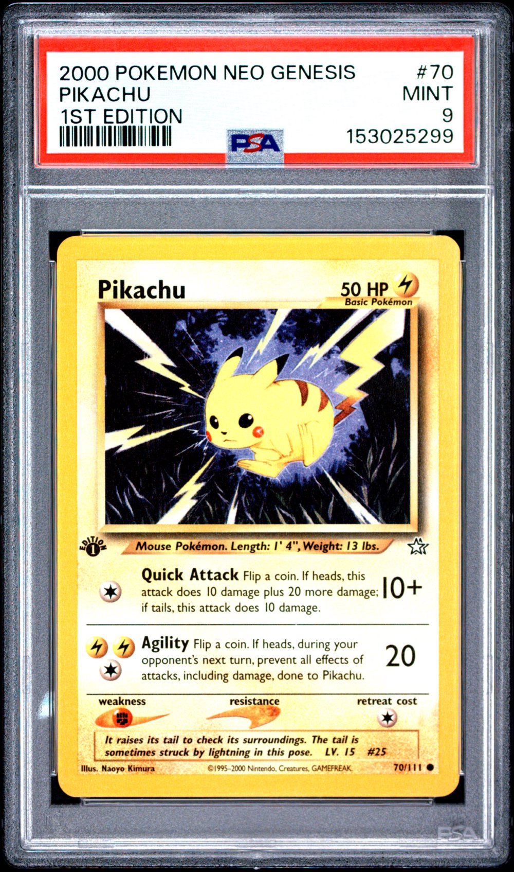 Pikachu, PSA 9 MINT