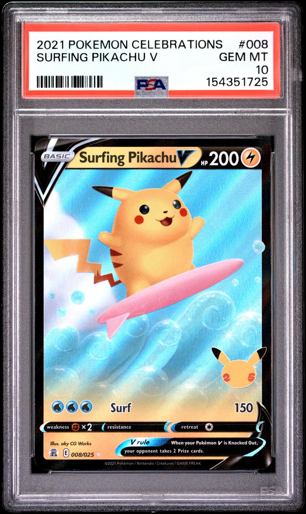 surfing pikachu pokemon card price Surfing Pikachu V 8/25