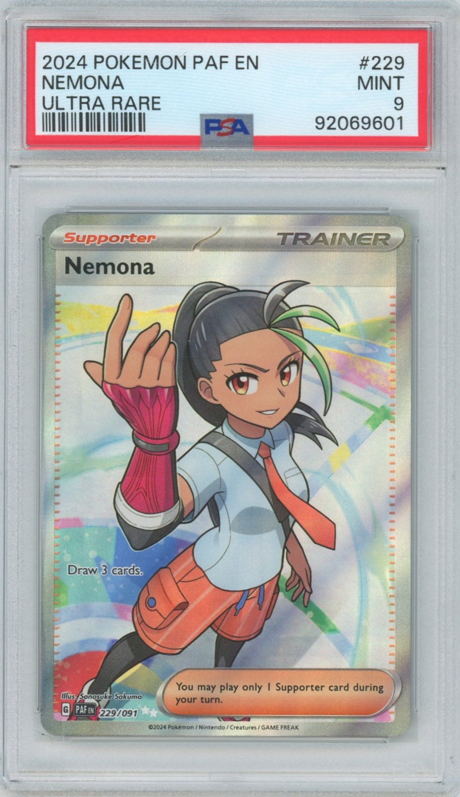 nemona pokemon card full art Nemona 229/091 Full Art NM/M Paldean Fates Pokemon Card