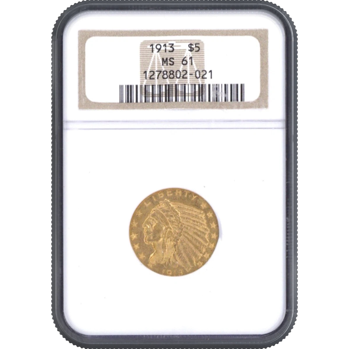 1913 $5 Gold NGC MS61