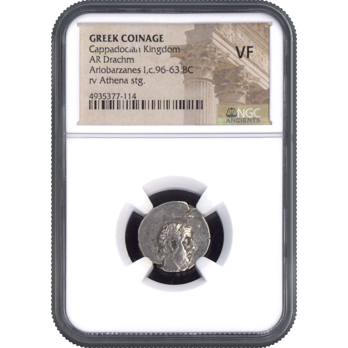 Cappadocian Kingdom GREEK COINAGE AR Drachm rv Athena stg. NGC VF