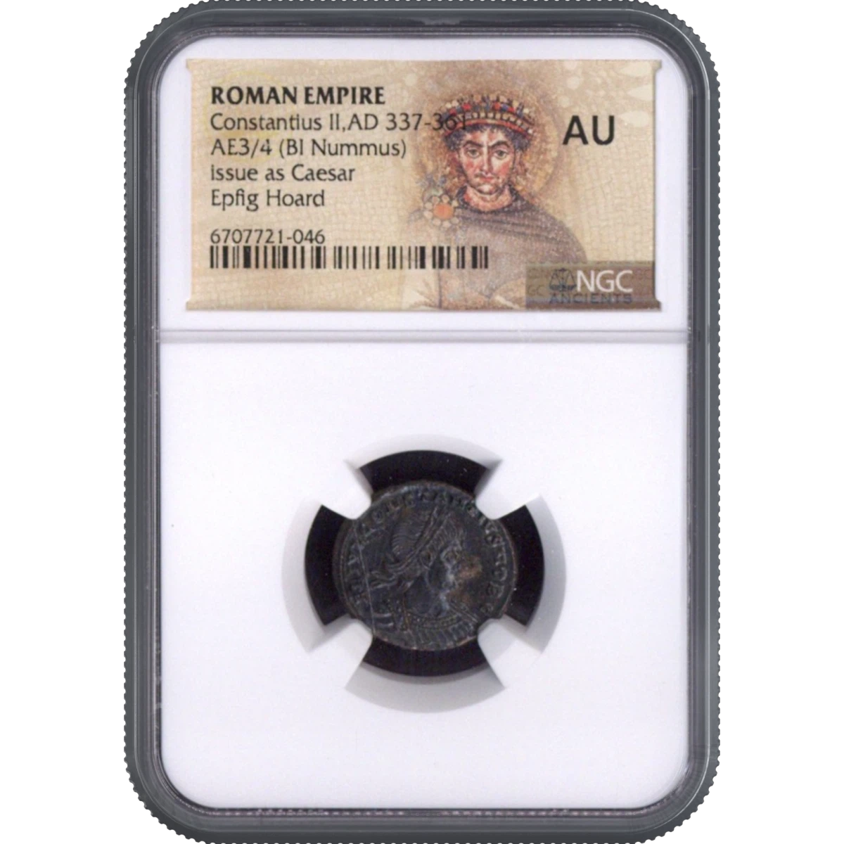Constantius II,AD 337-361 ROMAN EMPIRE AE3/4 (BI Nummus) Epfig Hoard NGC AU