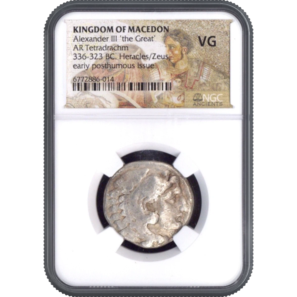 Alexander III 'the Great' KINGDOM OF MACEDON AR Tetradrachm early posthumous issue NGC VG
