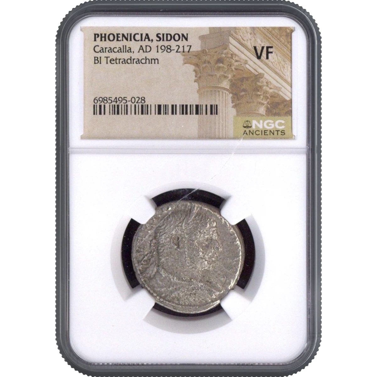 Caracalla, AD 198-217 PHOENICIA, SIDON BI Tetradrachm NGC VF