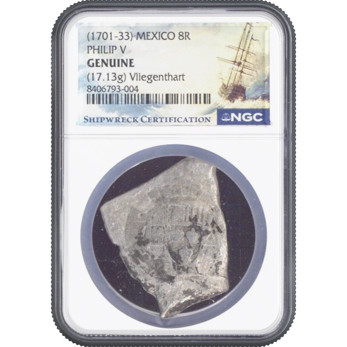 (1701-33) MEXICO 8R PHILIP V (17.13g) Vliegenthart NGC GENUINE