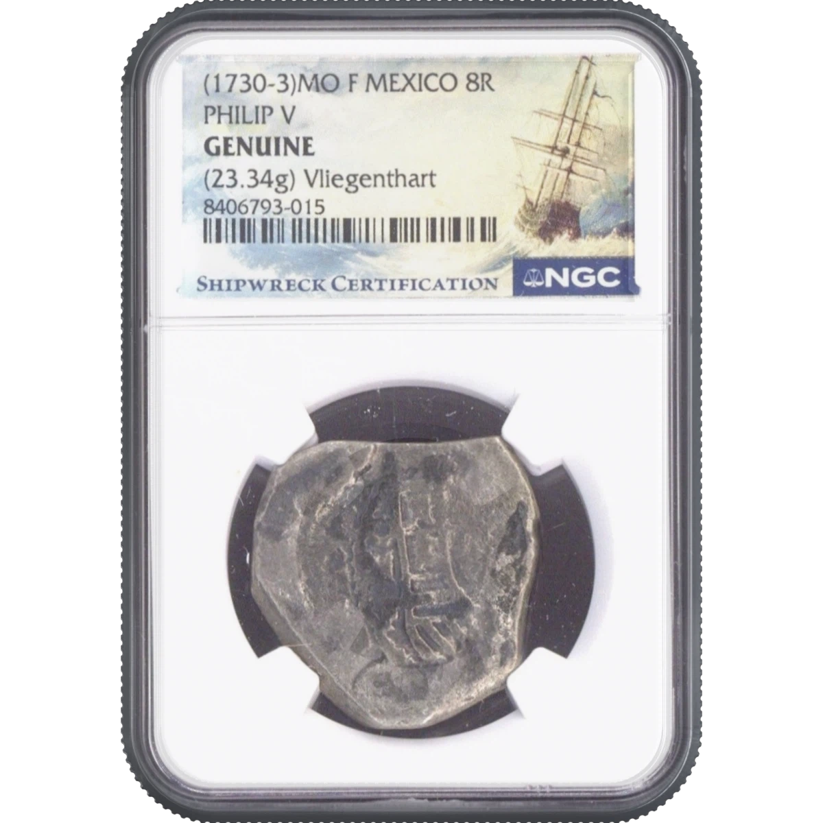 (1730-33)MOF MEXICO 8R PHILIP V (23.34g) Vliegenthart NGC GENUINE