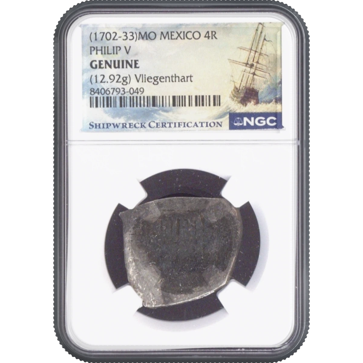 (1702-33)MO MEXICO 4R PHILIP V (12.92g) Vliegenthart NGC GENUINE