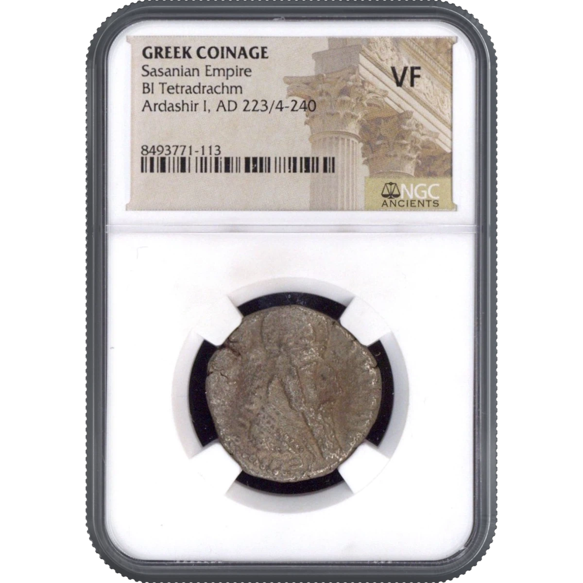 Sasanian Empire GREEK COINAGE BI Tetradrachm NGC VF