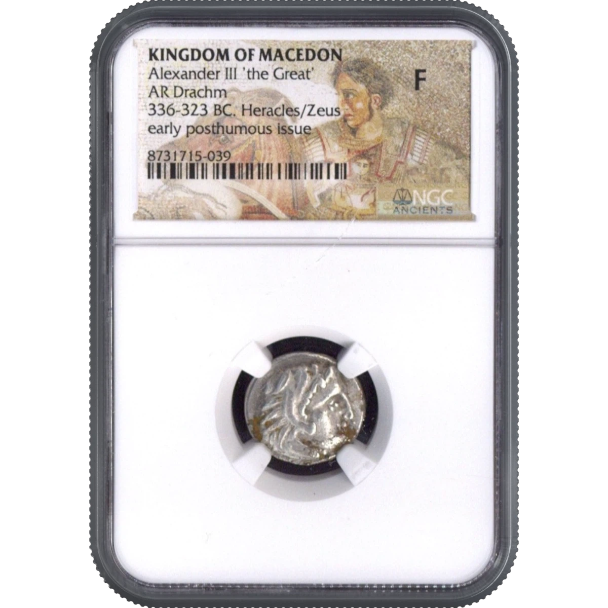 Alexander III 'the Great' KINGDOM OF MACEDON AR Drachm early posthumous issue NGC F