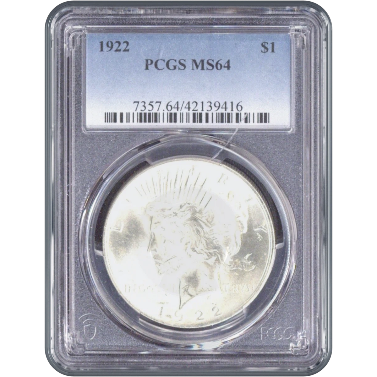 1922 One Dollar PCGS MS64