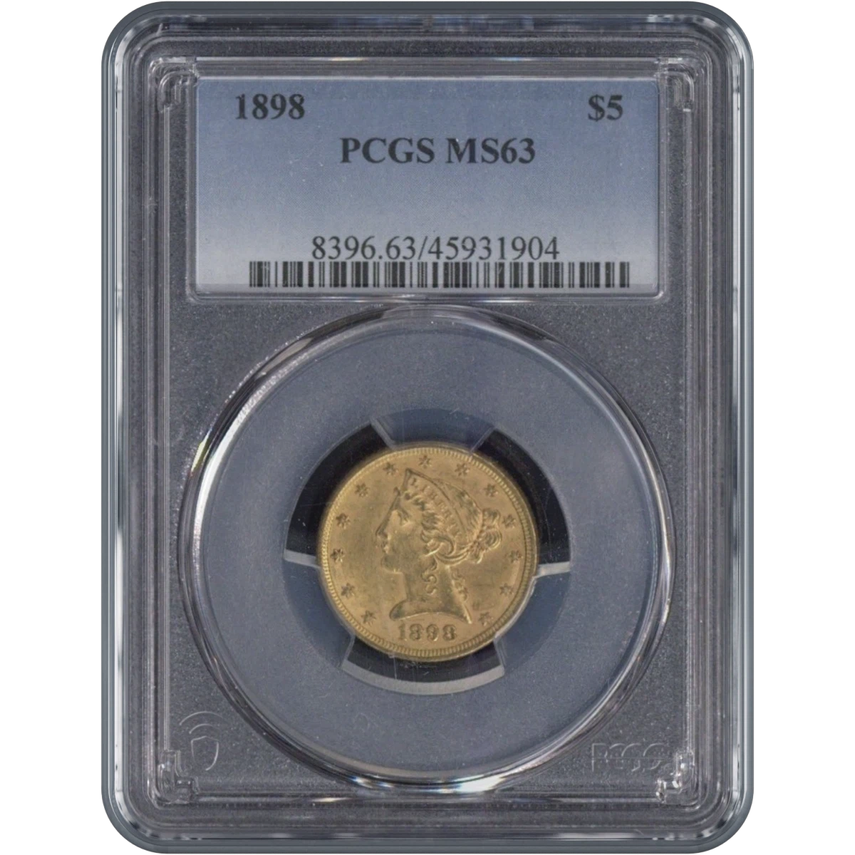 1898 $5 Gold PCGS MS63