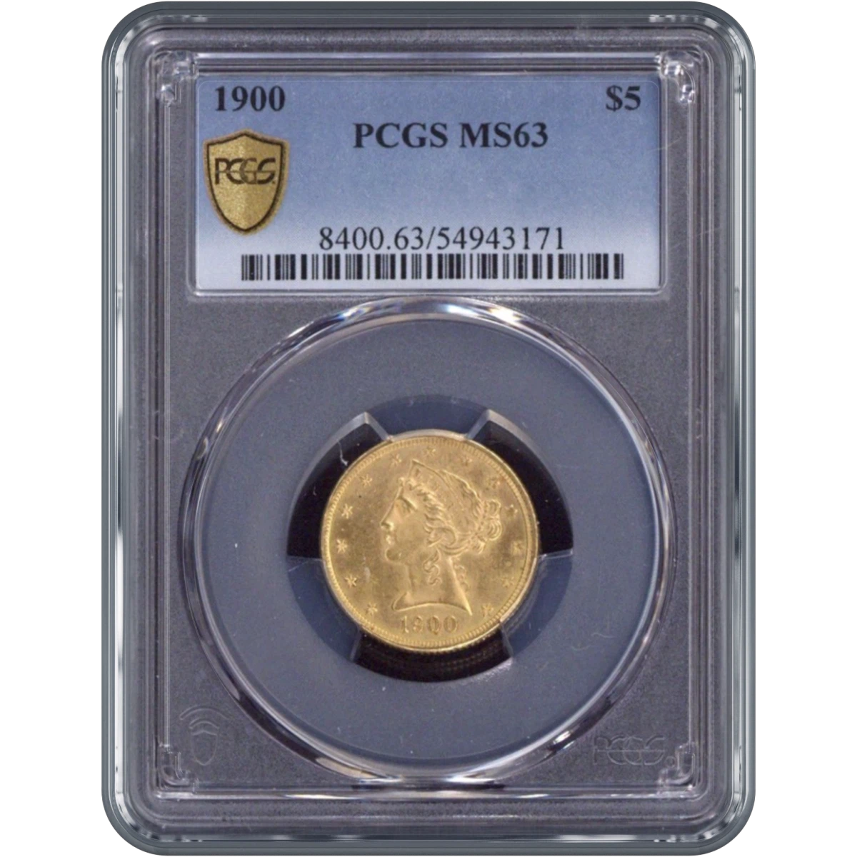 1900 $5 Gold PCGS MS63