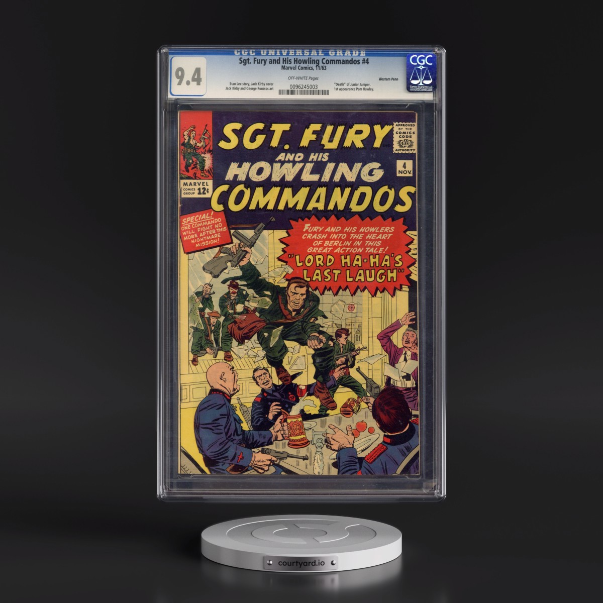 Sgt. Fury and His Howling Commandos #4 CGC 9.4 Off-white Pages (Marvel Comics, 11/63) - Western Penn Universal