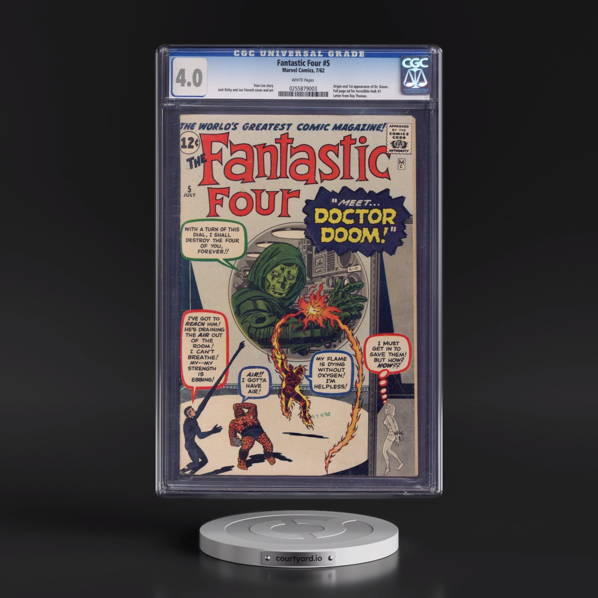 Fantastic Four #5 CGC 4.0 White Pages (Marvel Comics, 7/62) - Universal