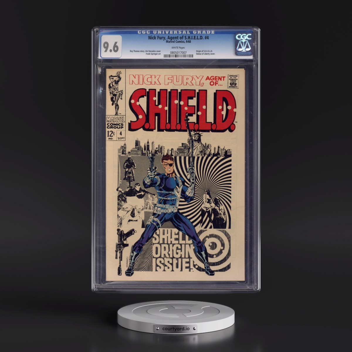 Nick Fury, Agent of S.H.I.E.L.D. #4 CGC 9.6 White Pages (Marvel Comics, 9/68) - Universal