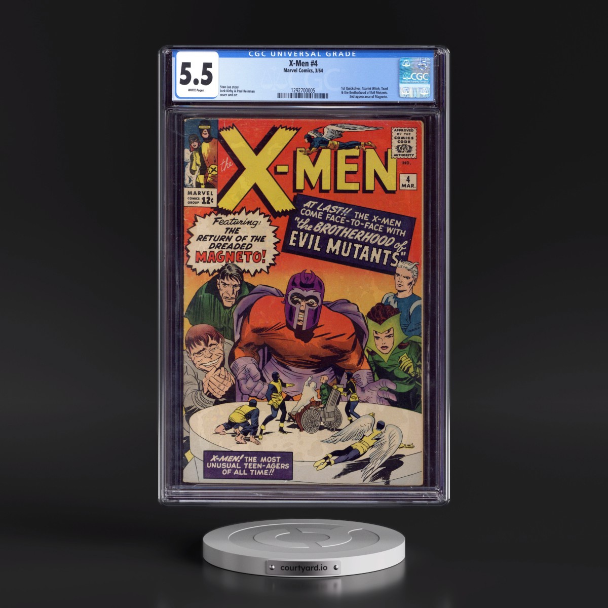 X-Men #4 CGC 5.5 White Pages (Marvel Comics, 3/64)