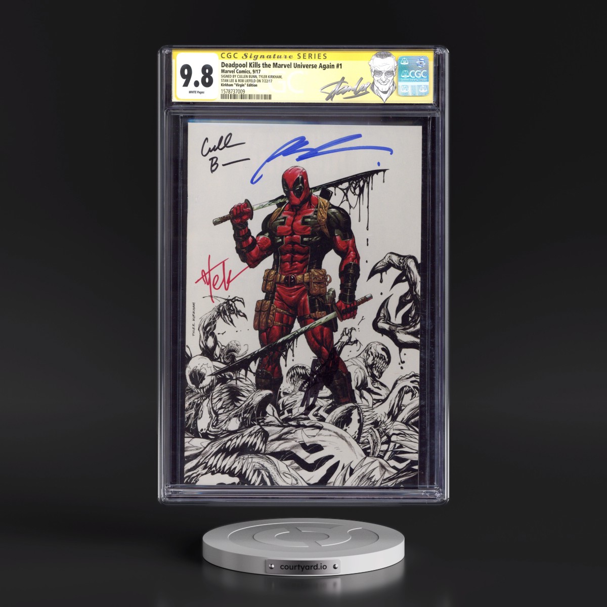 Deadpool Kills the Marvel Universe Again #1 CGC 9.8 White Pages (Marvel Comics, 9/17) - Signature Series Kirkham "Virgin" Edition