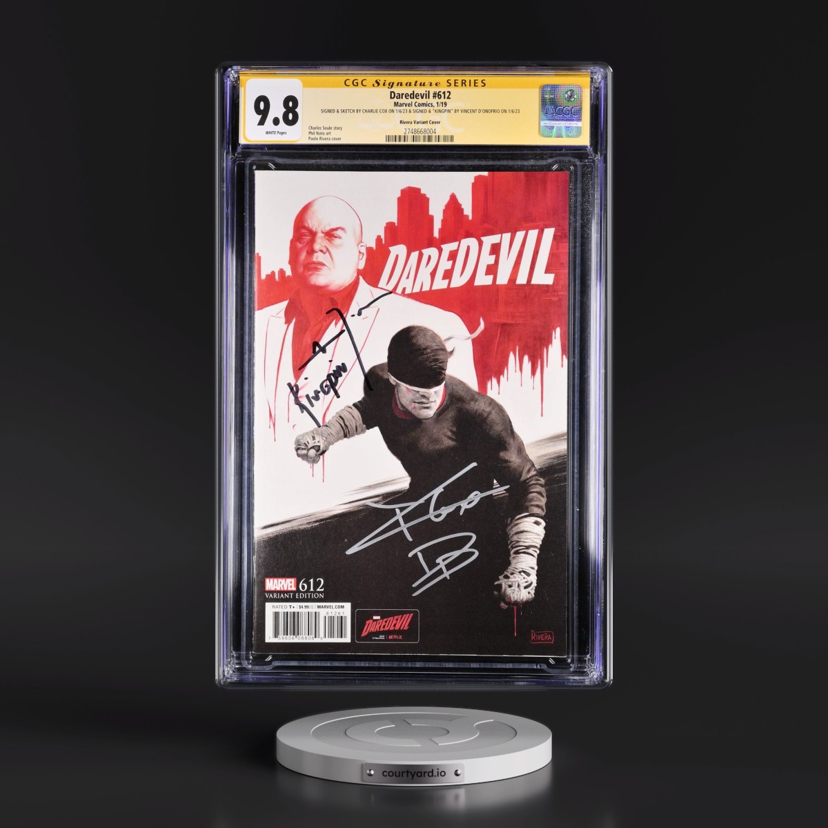 Daredevil #612 CGC 9.8 White Pages (Marvel Comics, 1/19) - Signature Series Rivera Variant Cover