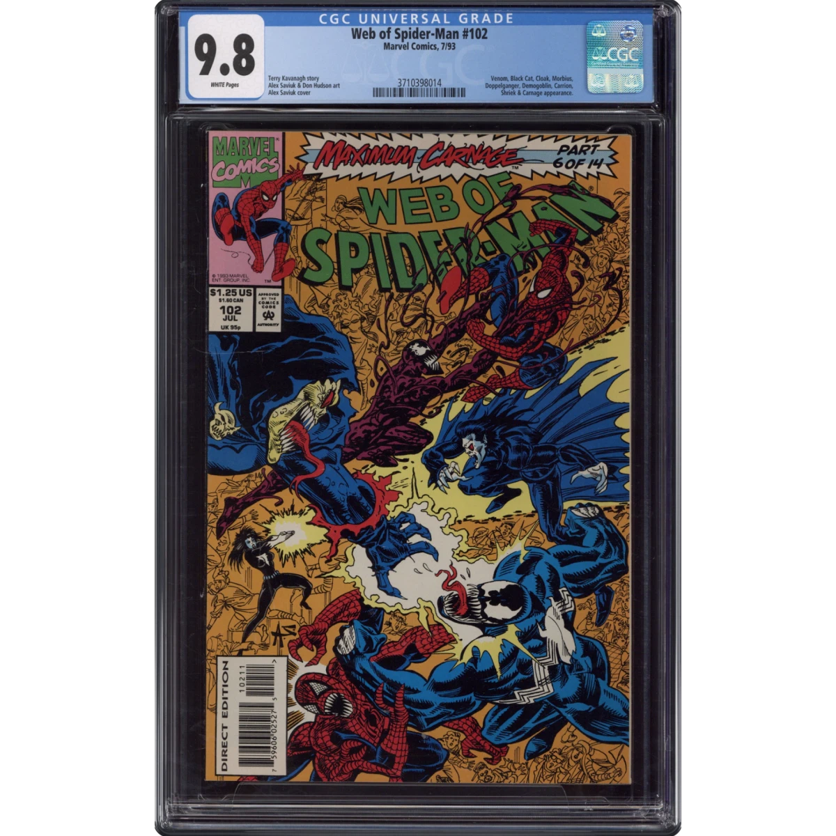 Web of Spider-Man #102 CGC 9.8 White Pages (Marvel Comics, 7/93) - Universal