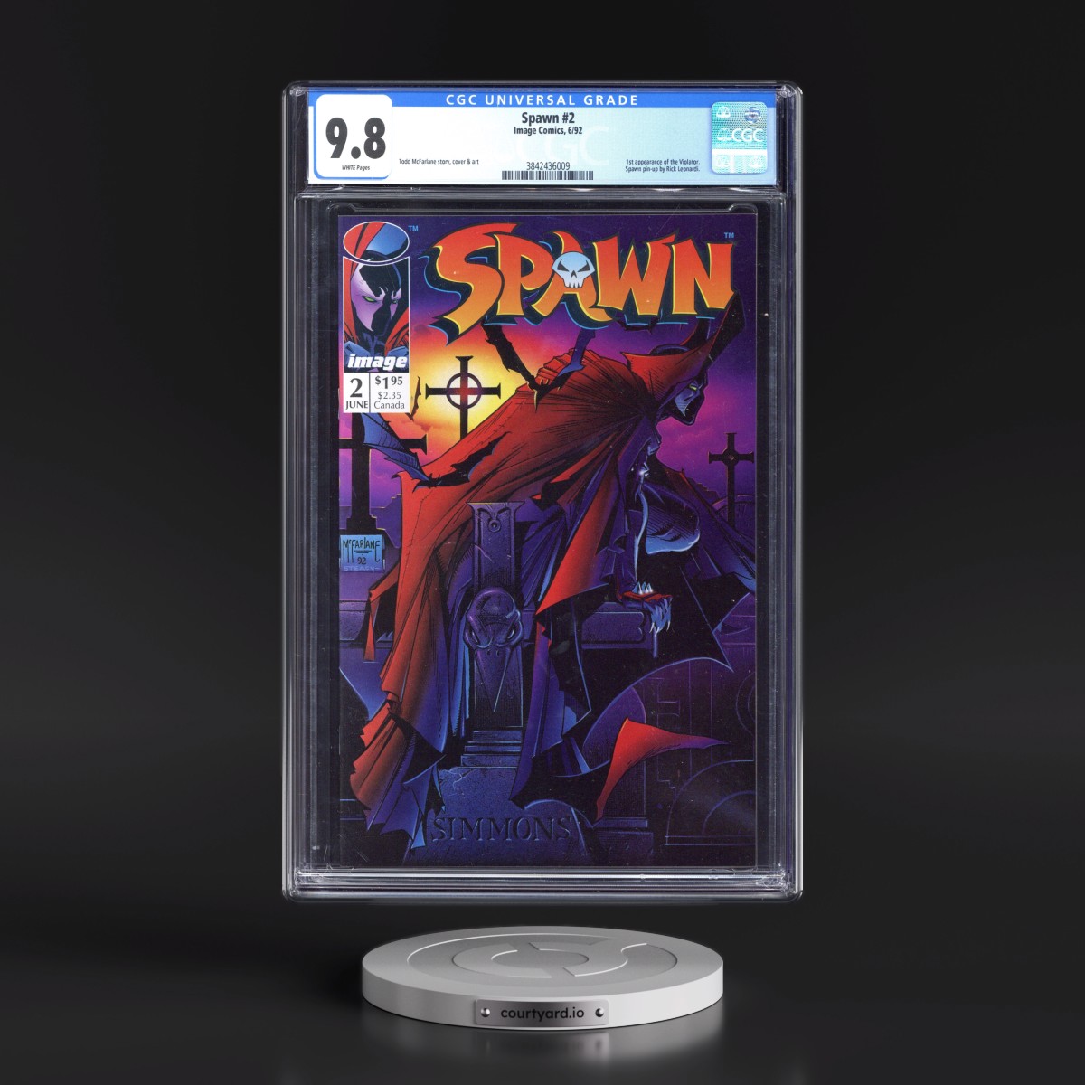 Spawn #2 CGC 9.8 White Pages (Image Comics, 6/92) - Universal