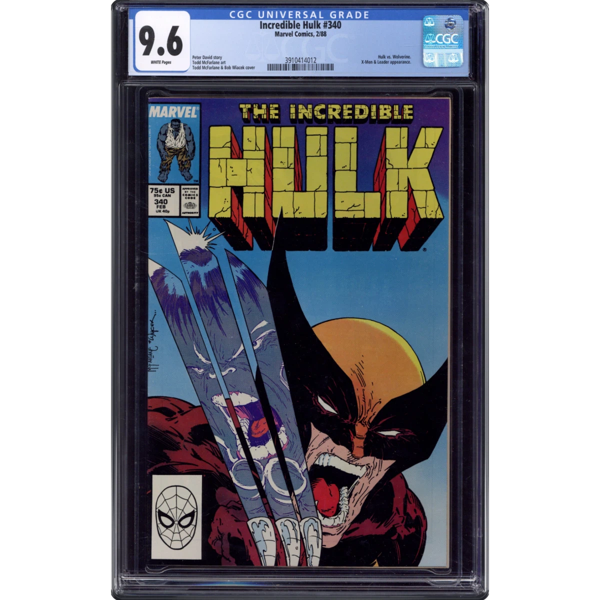 Incredible Hulk #340 CGC 9.6 White Pages (Marvel Comics, 2/88) - Universal