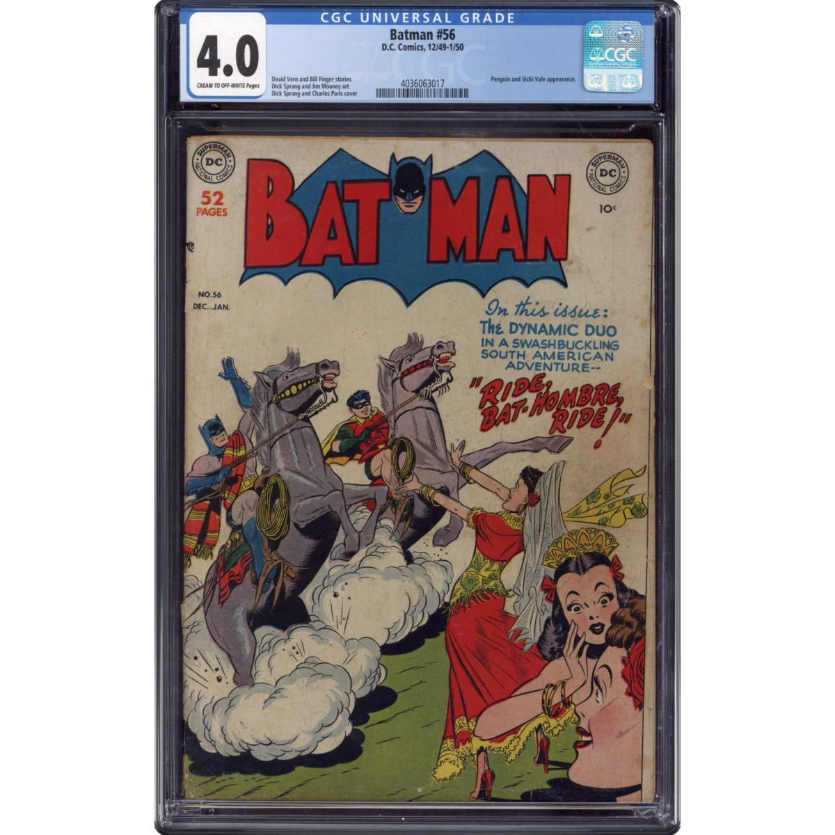 Batman #56 CGC 4.0 Cream to Off-white Pages (DC Comics, 12/49-1/50) - Universal