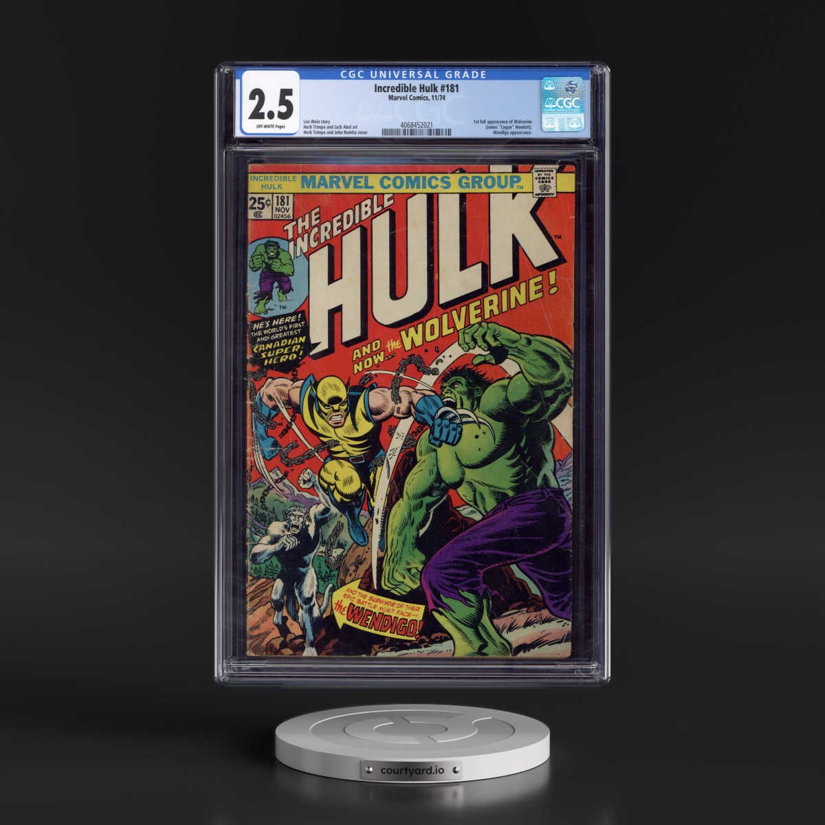Incredible Hulk #181 CGC 2.5 Off-white Pages (Marvel Comics, 11/74) - Universal
