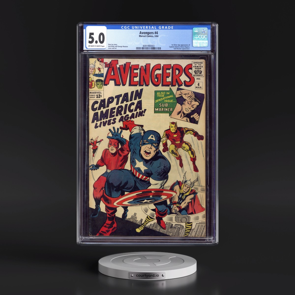 Avengers #4 CGC 5.0 Off-white to White Pages (Marvel Comics, 3/64)