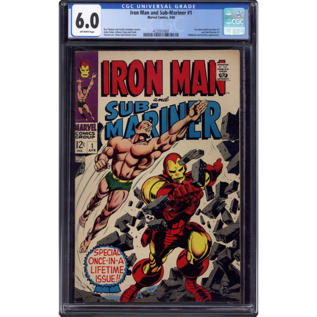 Iron Man and Sub-Mariner #1 CGC 6.0 Off-white Pages (Marvel Comics, 4/68) - Universal