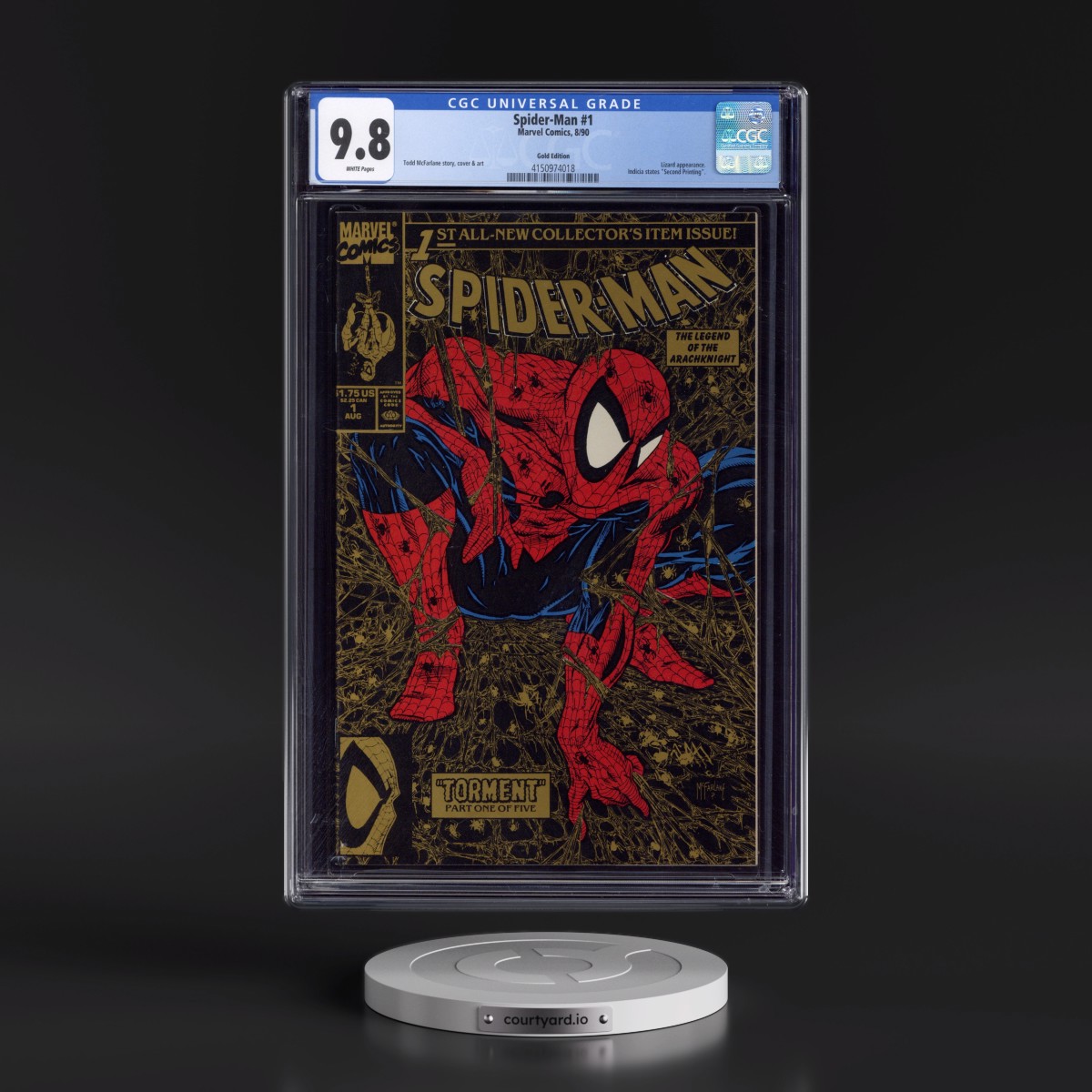 Spider-Man #1 CGC 9.8 White Pages (Marvel Comics, 8/90) - Universal Gold Edition