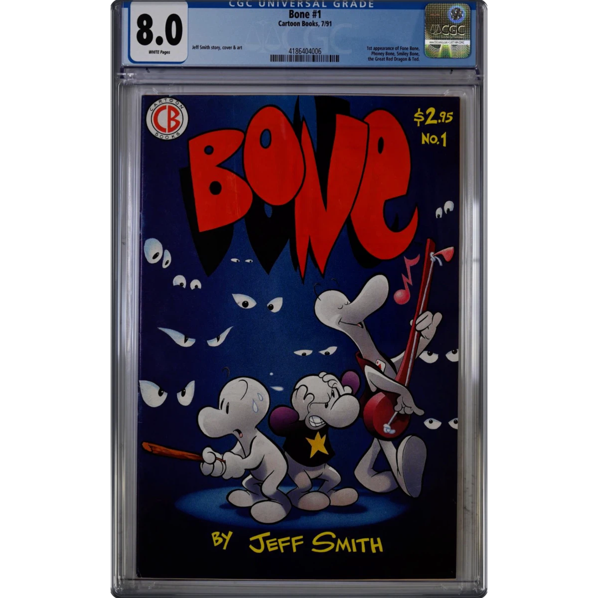Bone #1 CGC 8.0 White Pages (Cartoon Books, 7/91) - Universal