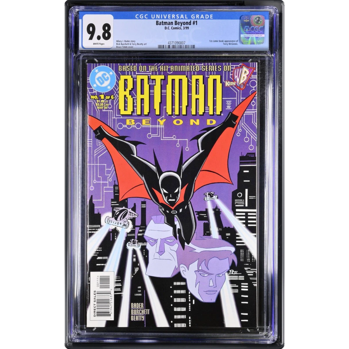 Batman Beyond #1 CGC 9.8 White Pages (DC Comics, 3/99) - Universal