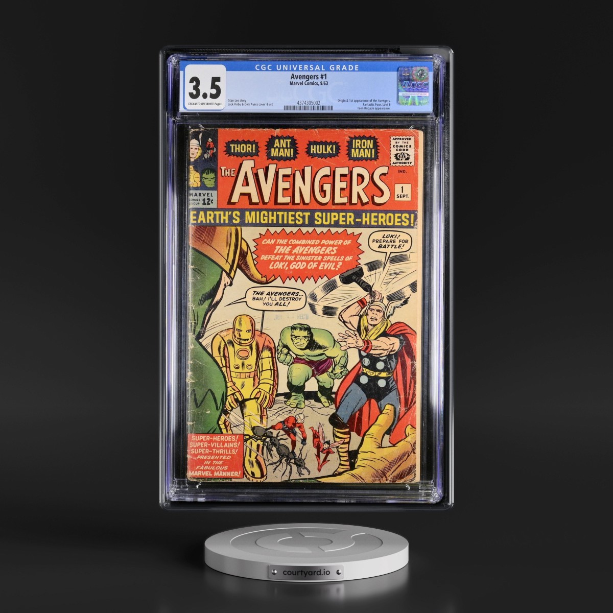 Avengers #1 CGC 3.5 Cream to Off-white Pages (Marvel Comics, 9/63)