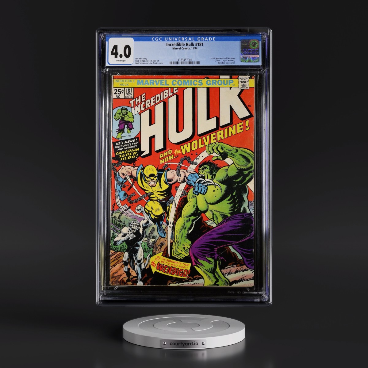 Incredible Hulk #181 CGC 4.0 White Pages (Marvel Comics, 11/74) - Universal