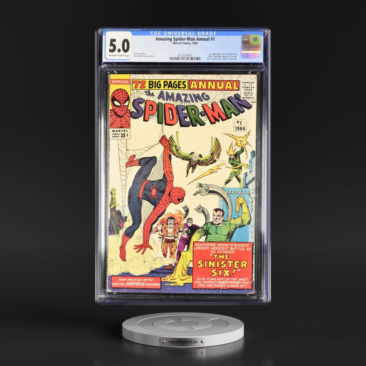 Amazing Spider-Man Annual #1 CGC 5.0 Off-white to White Pages (Marvel Comics, 1964)