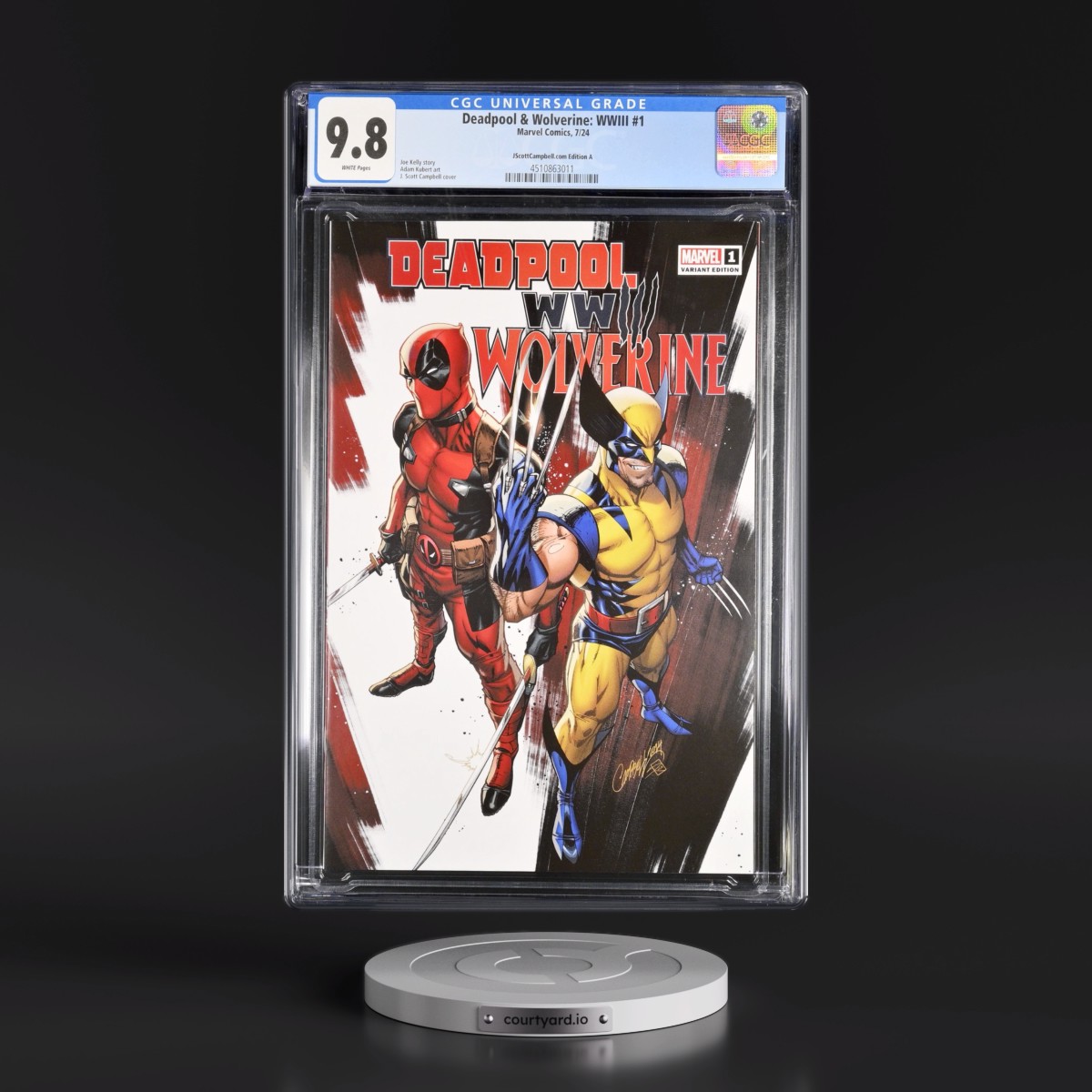 Deadpool & Wolverine: WWIII #1 CGC 9.8 White Pages (Marvel Comics, 7/24) - Universal JScottCampbell.com Edition A